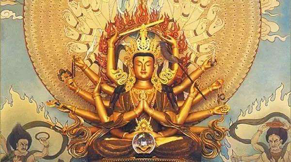 金属存放架 准提菩萨三目十八臂的表法含义